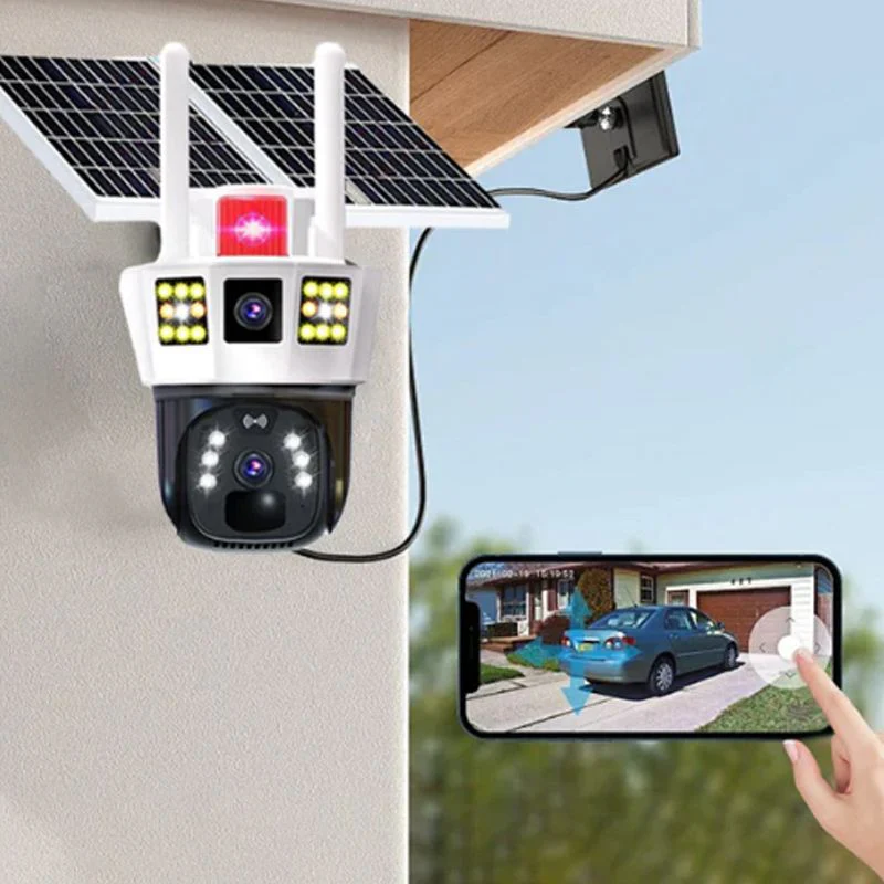 🔥vente à chaud🔥Caméra de surveillance solaire intelligente à 360° avec moniteur à triple écran - Image 10
