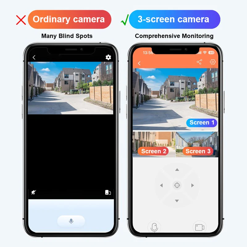 🔥vente à chaud🔥Caméra de surveillance solaire intelligente à 360° avec moniteur à triple écran - Image 3