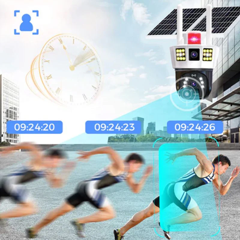 🔥vente à chaud🔥Caméra de surveillance solaire intelligente à 360° avec moniteur à triple écran - Image 7