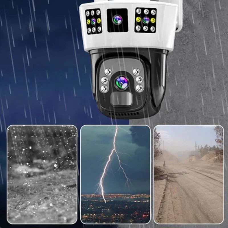 🔥vente à chaud🔥Caméra de surveillance solaire intelligente à 360° avec moniteur à triple écran - Image 8